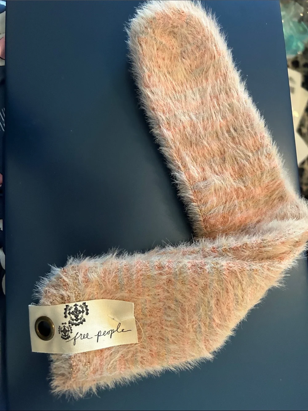 Free People Peachy Pink Fuzzy sock